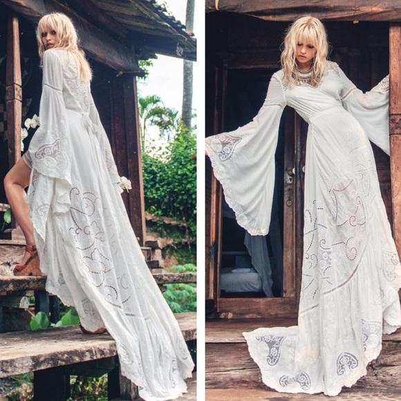 🌿 Spell Gwendolyn Gown Soft Pink • Size L - Picture 3 of 8